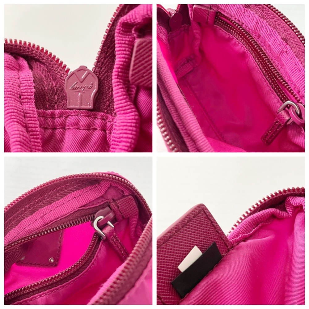 Prada rare mini pouch hot pink nylon triangle logo cosmetic bag - Picture 6 of 9